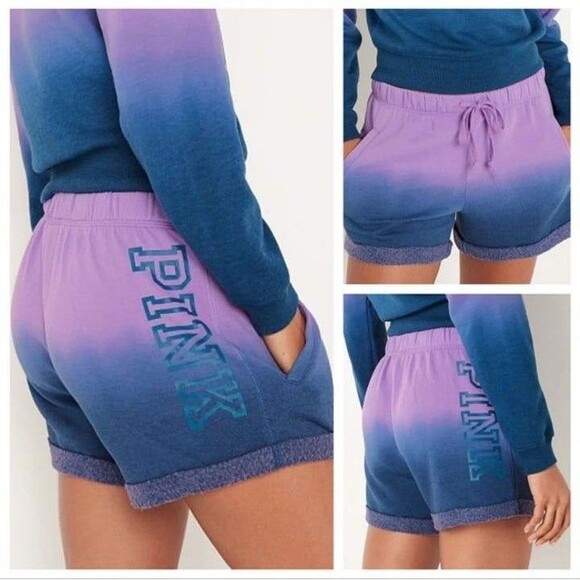 PINK Pants - VS PINK EVERYDAY LOUNGE BOYFRIEND SHORTS dip dye M